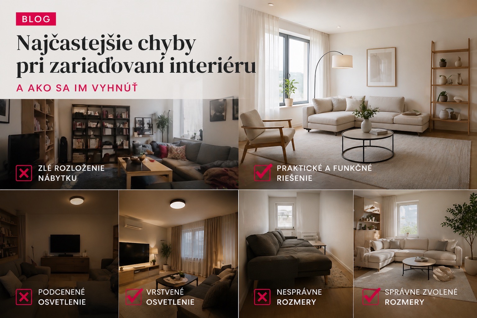 Najčastejšie chyby pri zariaďovaní interiéru