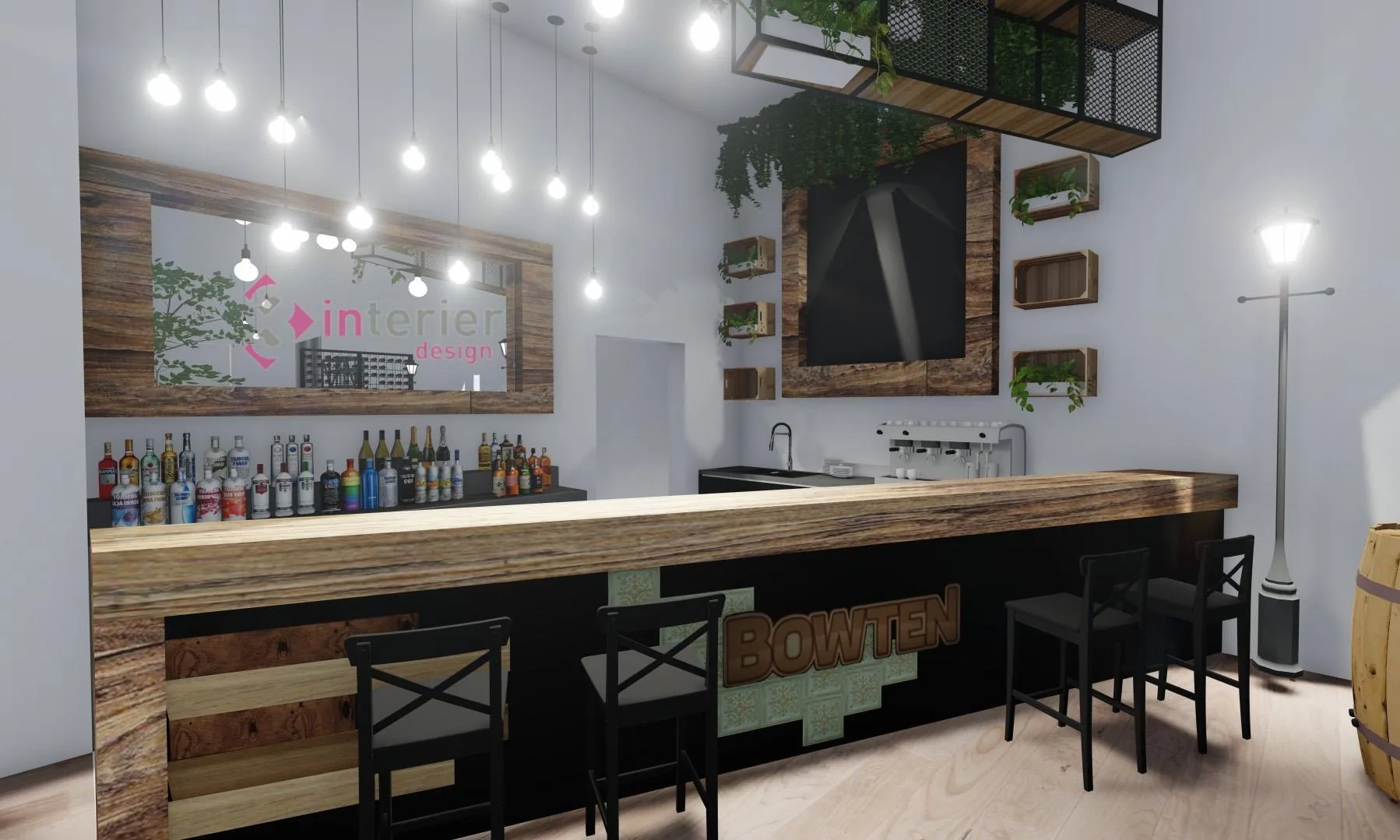 Gastronomická prevádzka – Degustačná hala – 3D vizualizácia 02