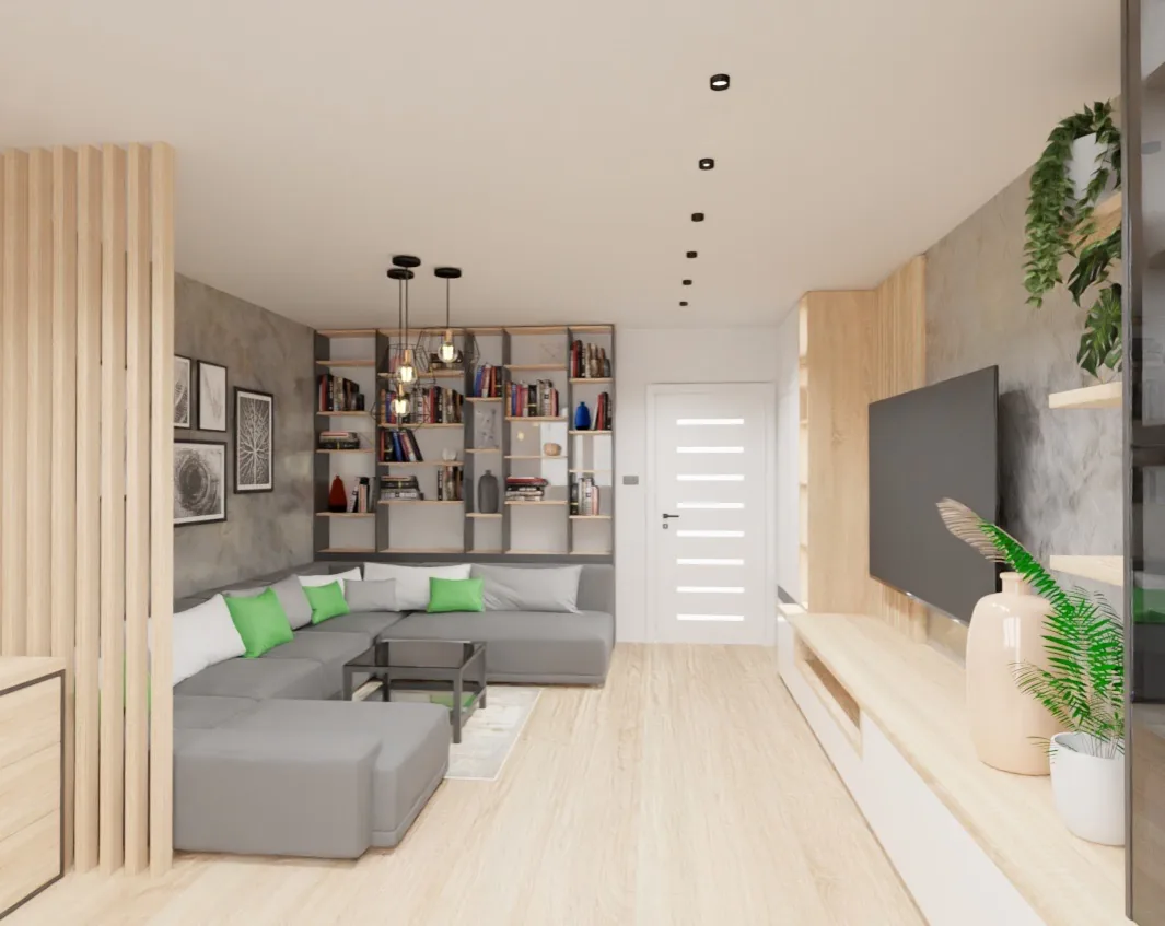 3D vizualizácia moderného bytu – obytný priestor
